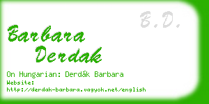 barbara derdak business card