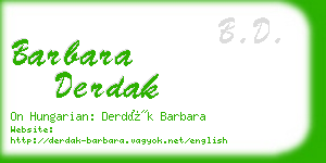 barbara derdak business card